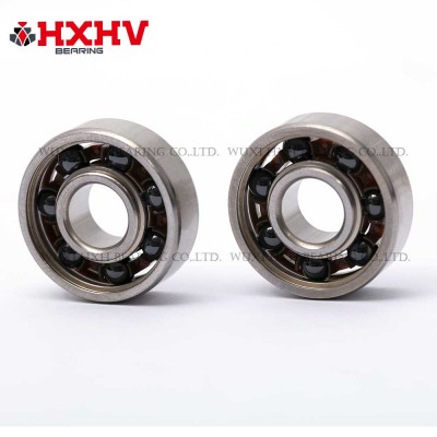 HXHV hybrid ceramic bearing 608 nrog 7 Si3N4 khoom steel rings thiab nylon retainer
