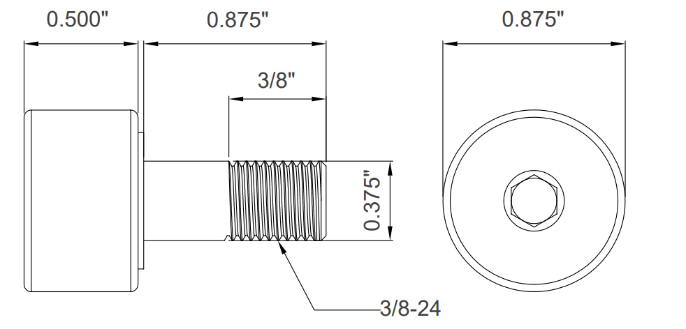 CF7-8 HXHV Chrome Steel Cam Follower Track Roller Needle Bearing (10)