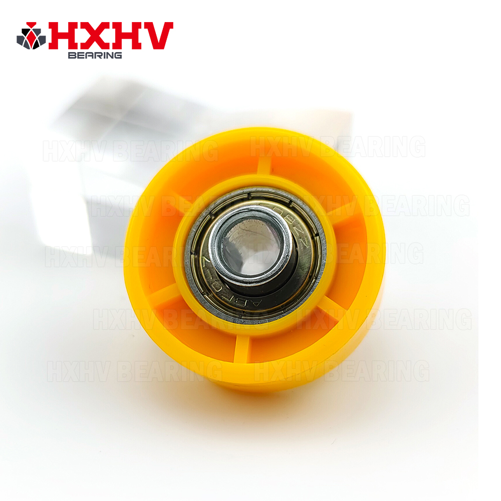 HXHV flat type yellow pom plastic roller wheel for conveyor (1)