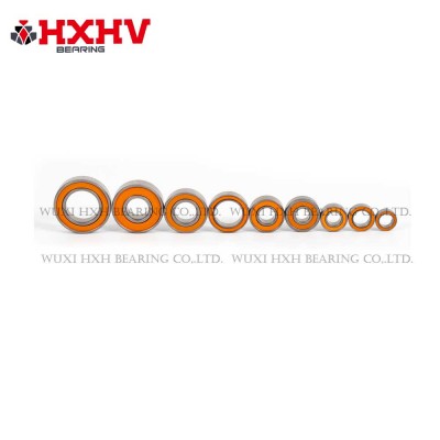 HXHV mini bearings for fishing reel with orange rubber seal