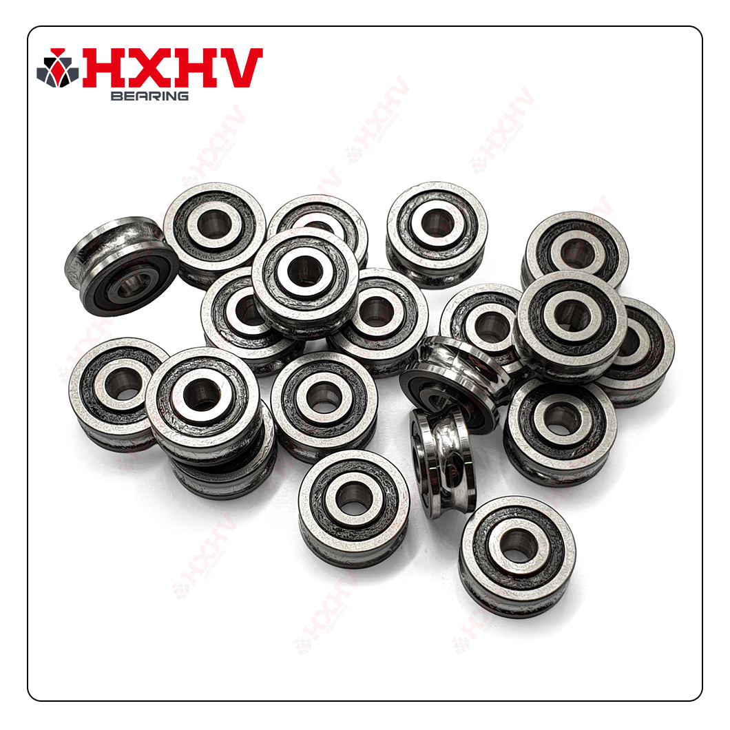 LFR505-5-2RS Size 5x17x5 mm HXHV U Grooved Chrome Steel Rubber Coated Ball Bearing (1)