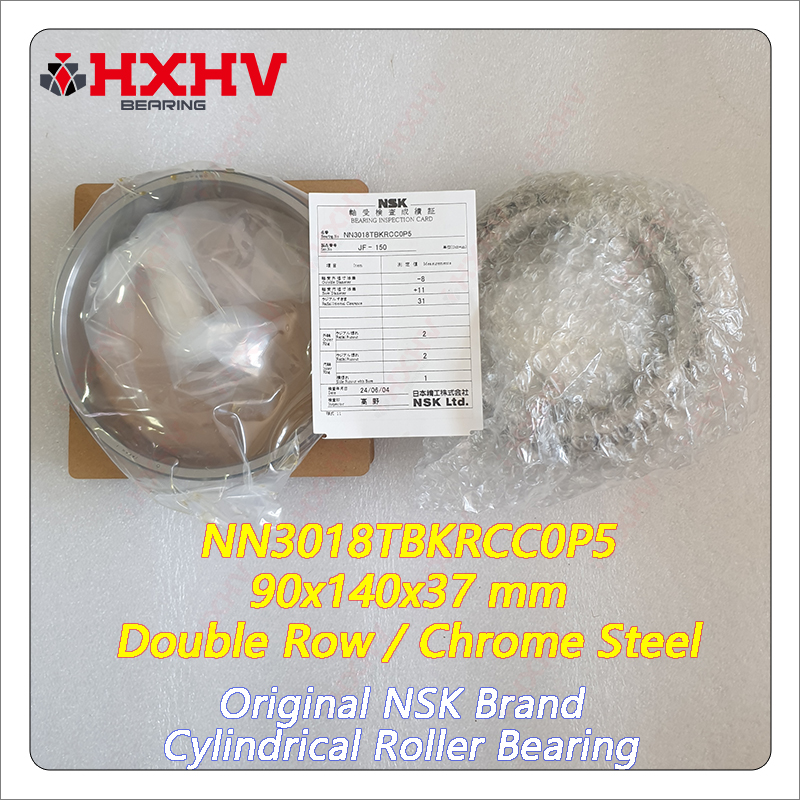 NN3018 NN3018TBKRCC0P5 Tvöföld röð krómstáls 90x140x37 mm NSK sívalningslaga rúllulegur (3)