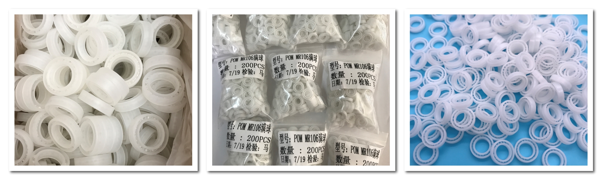 Bantalan bola plastik POM MR106 hxhv ukuran 6x10x2.5mm