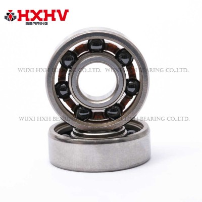 Coixinet de ceràmica híbrida HXHV 608 amb anells d'acer de 7 boles Si3N4 i retenedor de niló